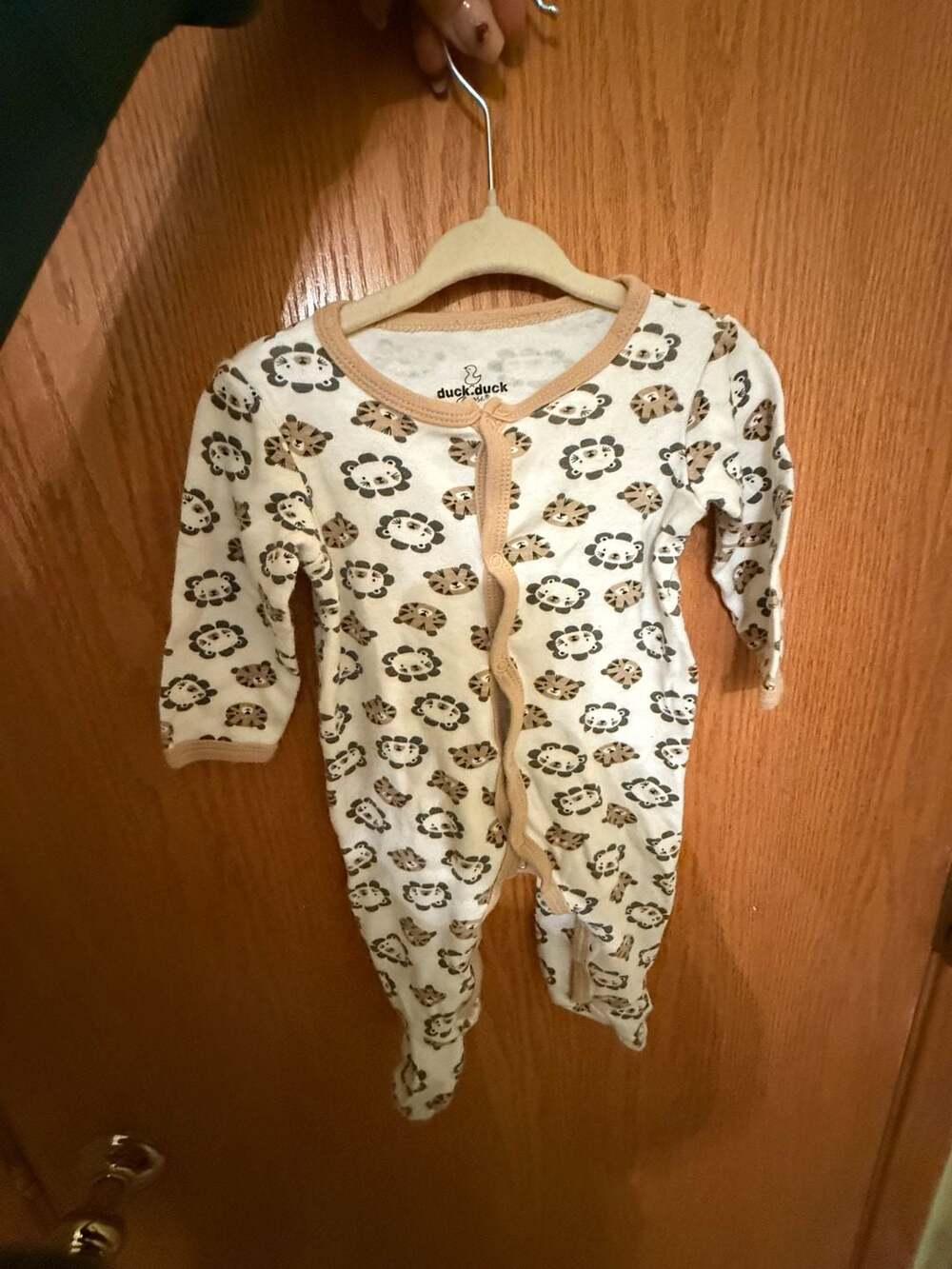 Duck Duck Goose Footed Sleep and Play Size 6-9M Animal Print